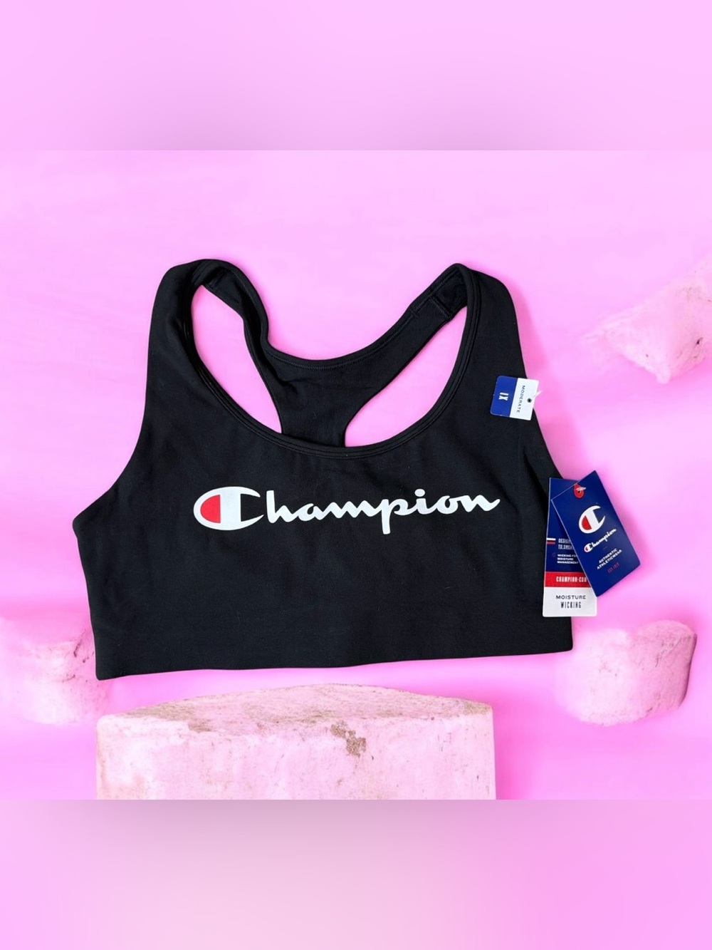 Champion Black Racerback Moisture Wicking Sports Bra